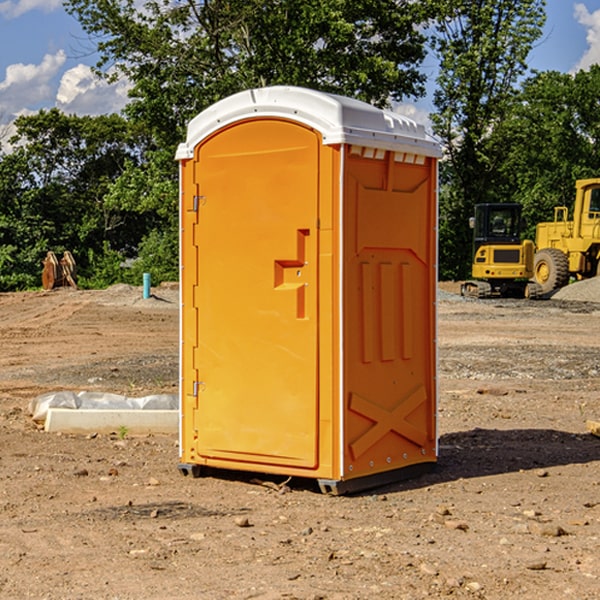 how often are the porta potties cleaned and serviced during a rental period in Rudolph WI